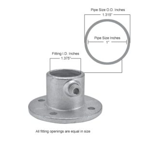 Global Industrial 1" Size Medium Flange Pipe Fitting (1.375" Fitting Inside Diameter)