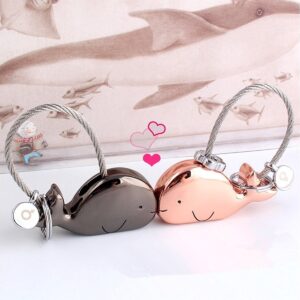 MILESI Sweet Kissing Whale Couples Keychains Birthday Present Valentine‘s Gift Anniversary for him and her