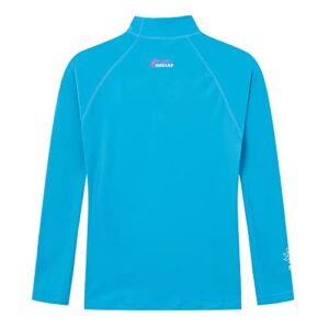 MADCAP Girls' UV Sun Protection Long-Sleeve Rash Guard (Blue, 10-S)