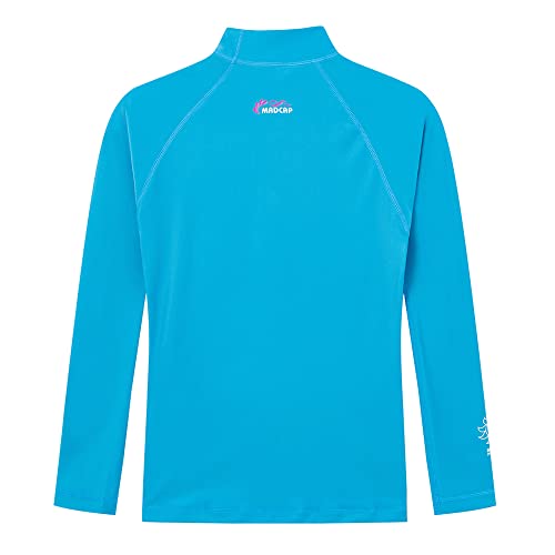 MADCAP Girls' UV Sun Protection Long-Sleeve Rash Guard (Blue, 10-S)