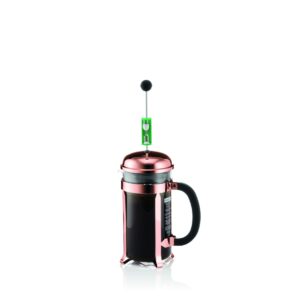 Bodum Chambord 8 Cup French Press Coffee Maker, Copper, 1.0 l, 34 oz, Pavina Glass Set, 2 Pieces