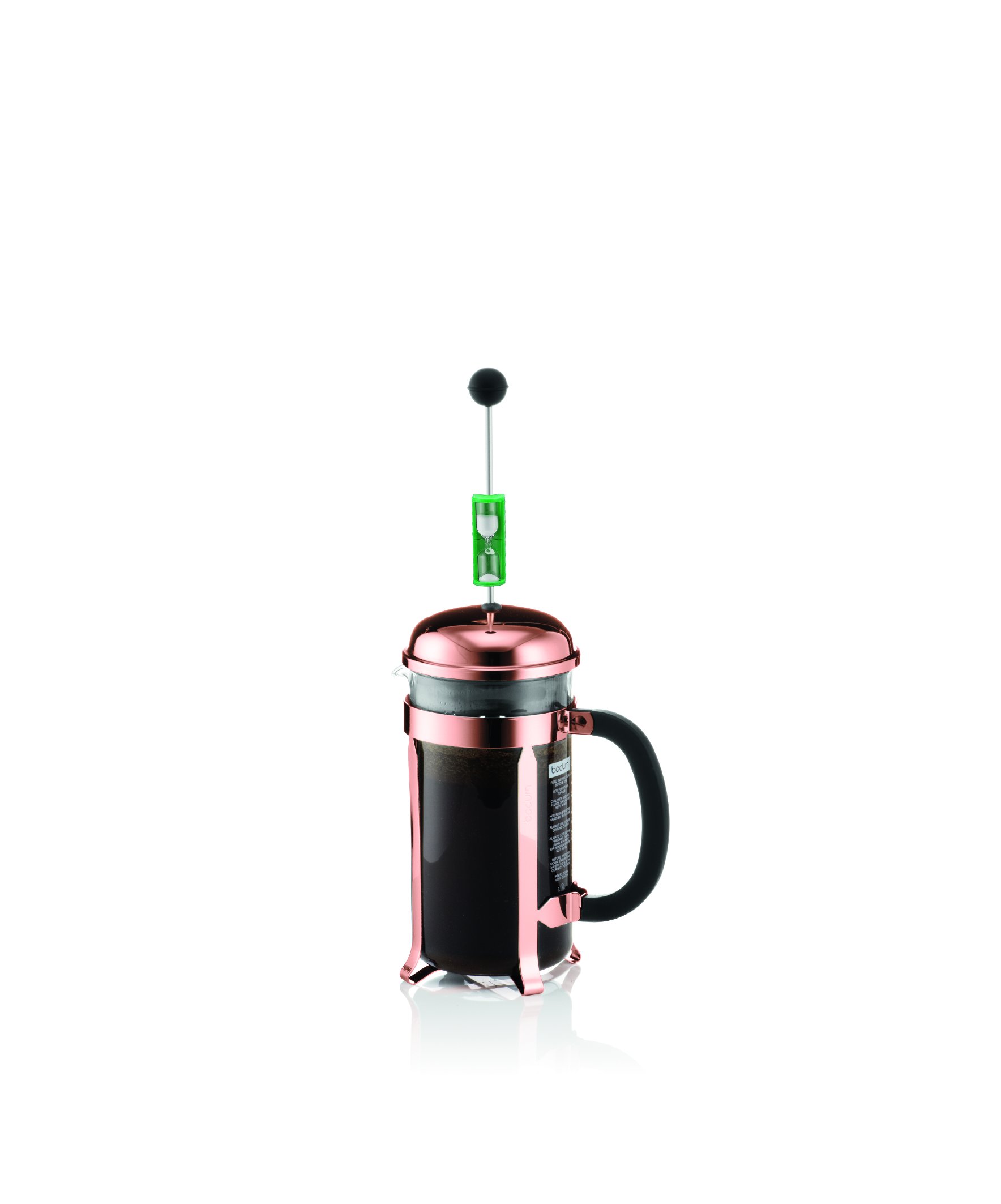 Bodum Chambord 8 Cup French Press Coffee Maker, Copper, 1.0 l, 34 oz, Pavina Glass Set, 2 Pieces