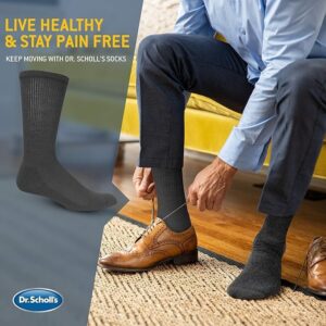 Dr. Scholl's Men's 4 Pack Diabetic and Circulatory Non Binding Ankle Casual Sock, Black, Shoe Size 7-12 US