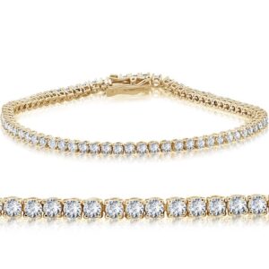 pompeii3 14k white or yellow gold 4ct t.w. natural diamond round-cut tennis bracelet women's 7"