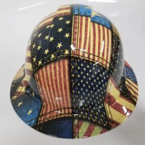 wet works imaging customized pyramex full brim american patchwork hat with ratcheting suspension