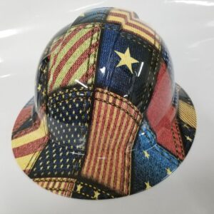 Wet Works Imaging Customized Pyramex Full Brim American Patchwork Hat with Ratcheting Suspension