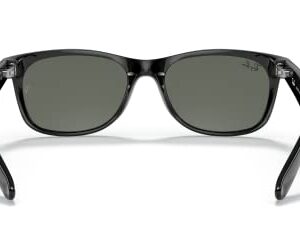 Ray-Ban RB2132 NEW WAYFARER Square Sunglasses For Men For Women + BUNDLE with Designer iWear Eyewear Kit (Black/G-15 Green)