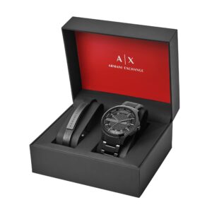 A｜X ARMANI EXCHANGE Men's Stainless Steel Watch & Bracelet Gift Set (Model: AX7101)