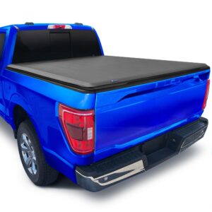 tyger auto t1 soft roll up truck bed tonneau cover compatible with 2004-2008 ford f-150; 2005-2008 lincoln mark lt | styleside 6.5' bed (78") | tg-bc1f9020 , black