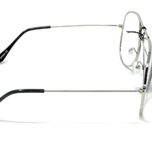 SHAMZBEST Clear Lens Aviator Eyeglasses Classic Retro Metal Frame (A#1 Silver, Large, Clear) (Silver)