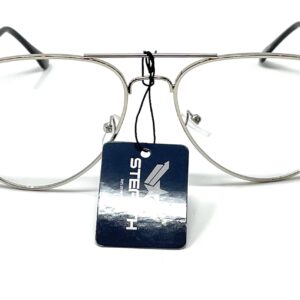 SHAMZBEST Clear Lens Aviator Eyeglasses Classic Retro Metal Frame (A#1 Silver, Large, Clear) (Silver)