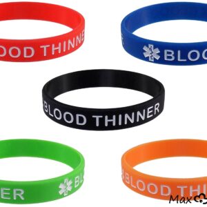 Max Petals 5 Pack - BLOOD THINNER Silicone Bracelet Wristbands