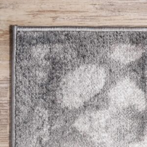 Unique Loom Sofia Collection Area Rug - Larvotto (2'x 6' 7" Runner, Dark Gray/ Ivory)