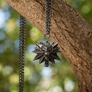 JINX The Witcher 3 Necklace with White Wolf Medallion + LED Eyes