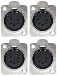 cess 5 pin xlr female socket connector panel/chassis mount (jcx) (4 pack)