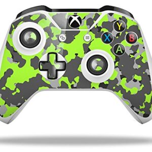 WraptorSkinz Decal Vinyl Skin Wrap Compatible with Xbox One S/X Controller - WraptorCamo Old School Camouflage Camo Lime Green (Controller NOT Included)