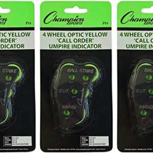 Champion Sports 4 Wheel Optic Yellow Call Order Umpire Indicator - PI4 (3-Pack)