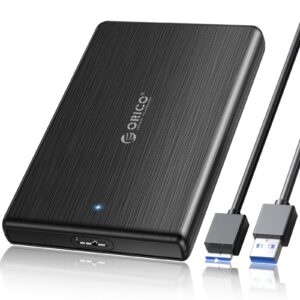 orico usb 3.0 to sata iii 2.5" external hard drive enclosure for 2.5 inch 7mm-9.5mm sata hdd/ssd tool free [uasp supported],black(2189u3)