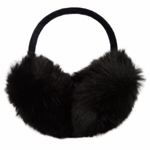 lethmik women's faux fur foldable big earmuffs winter outdoor ear warmers black