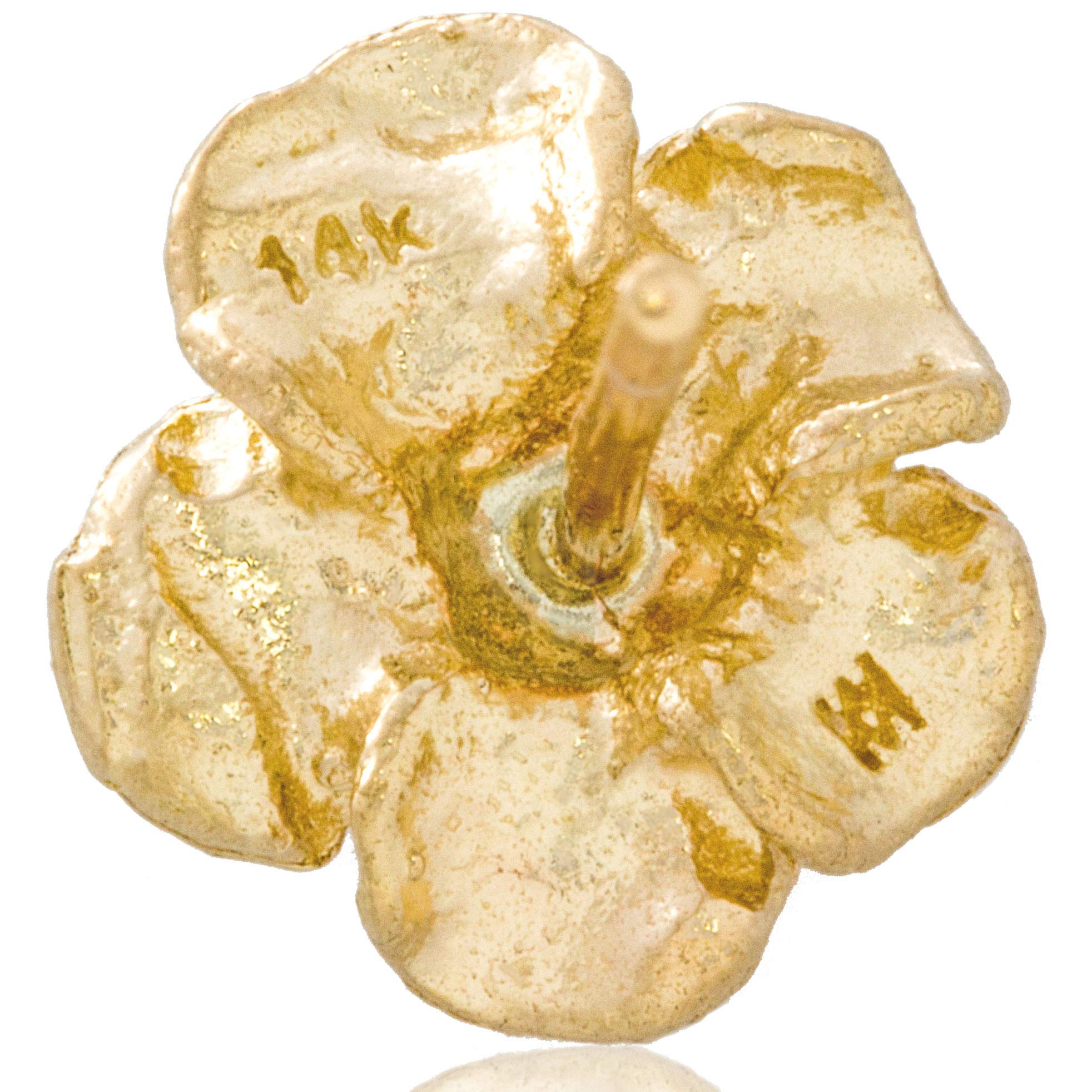 Solid 14K Yellow Gold Rose Flower Stud Earrings Handcrafted style 3/8 inch with Post and Friction Back | 2.0g