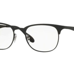 Ray-Ban RX6346 Square Prescription Eyeglass Frames, Matte Black On Black/Demo Lens, 52 mm