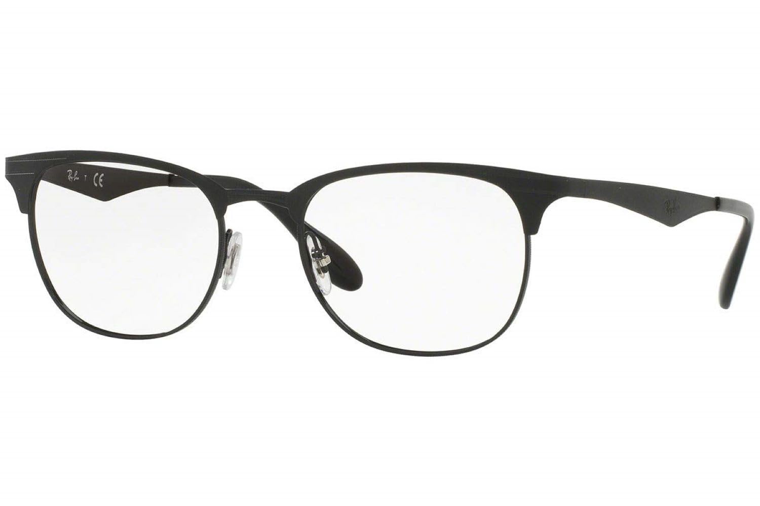 Ray-Ban RX6346 Square Prescription Eyeglass Frames, Matte Black On Black/Demo Lens, 52 mm