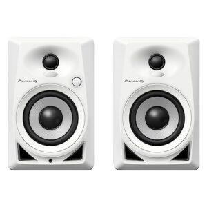 pioneer dj dm-40-w - 21w 4" two-way active monitor - white (pair)