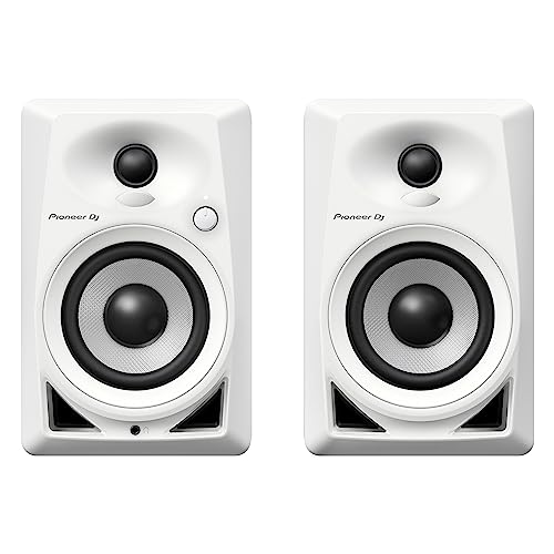 Pioneer DJ DM-40-W - 21W 4" Two-Way Active Monitor - White (Pair)