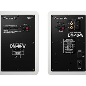 Pioneer DJ DM-40-W - 21W 4" Two-Way Active Monitor - White (Pair)