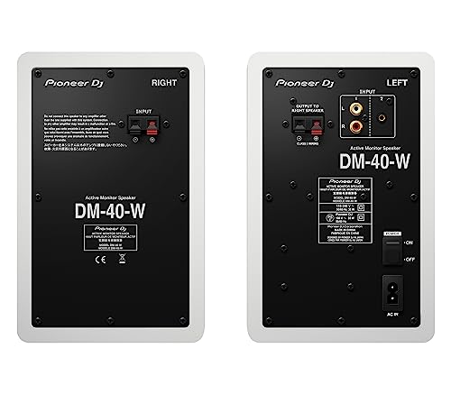 Pioneer DJ DM-40-W - 21W 4" Two-Way Active Monitor - White (Pair)