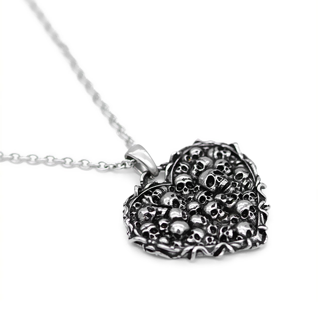 Controse Silver-Toned Stainless Steel Captivated Souls Heart Necklace