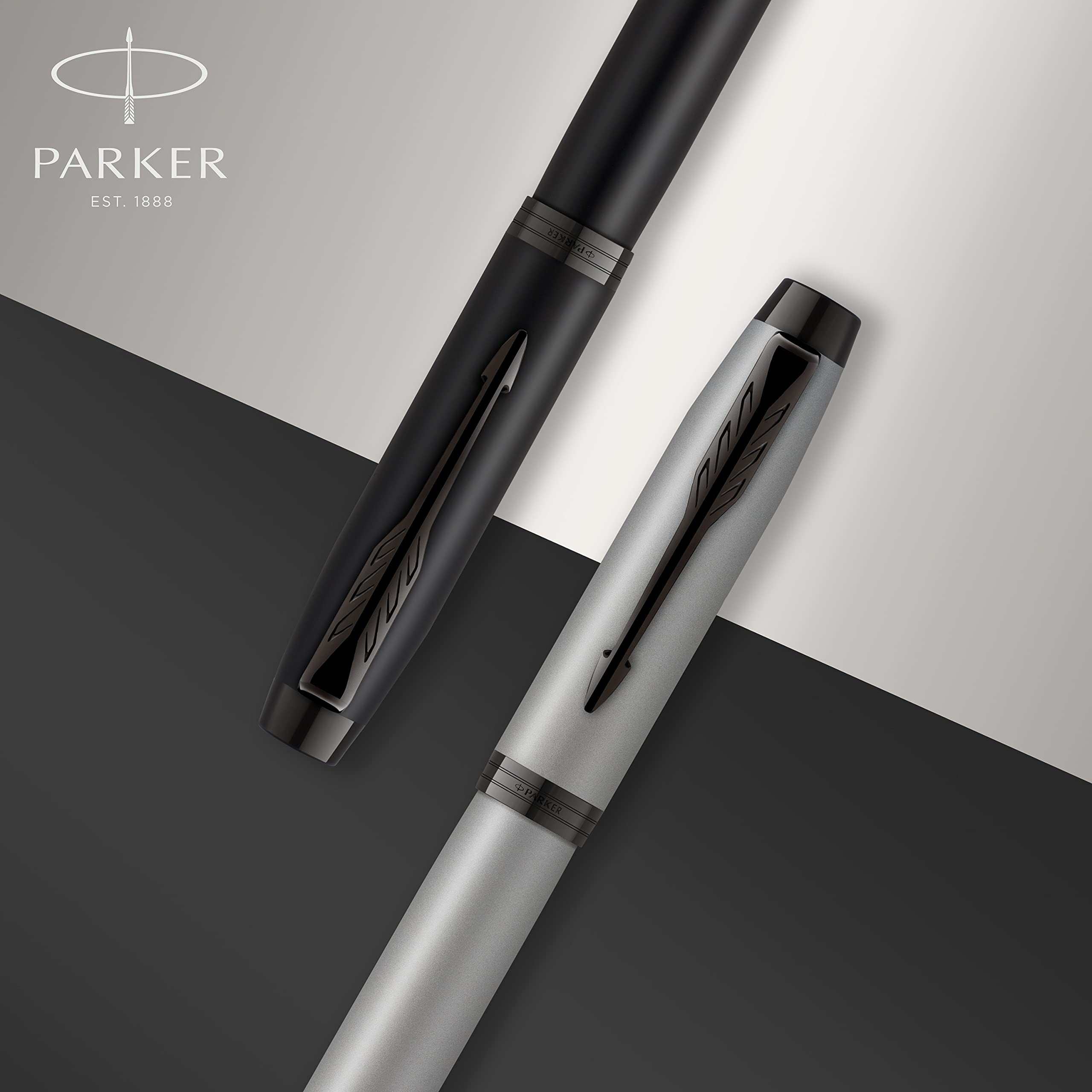 PARKER IM Rollerball Pen, Matte Blue with Fine Point Black Ink Refill (1931661)