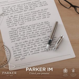 PARKER IM Rollerball Pen, Matte Blue with Fine Point Black Ink Refill (1931661)