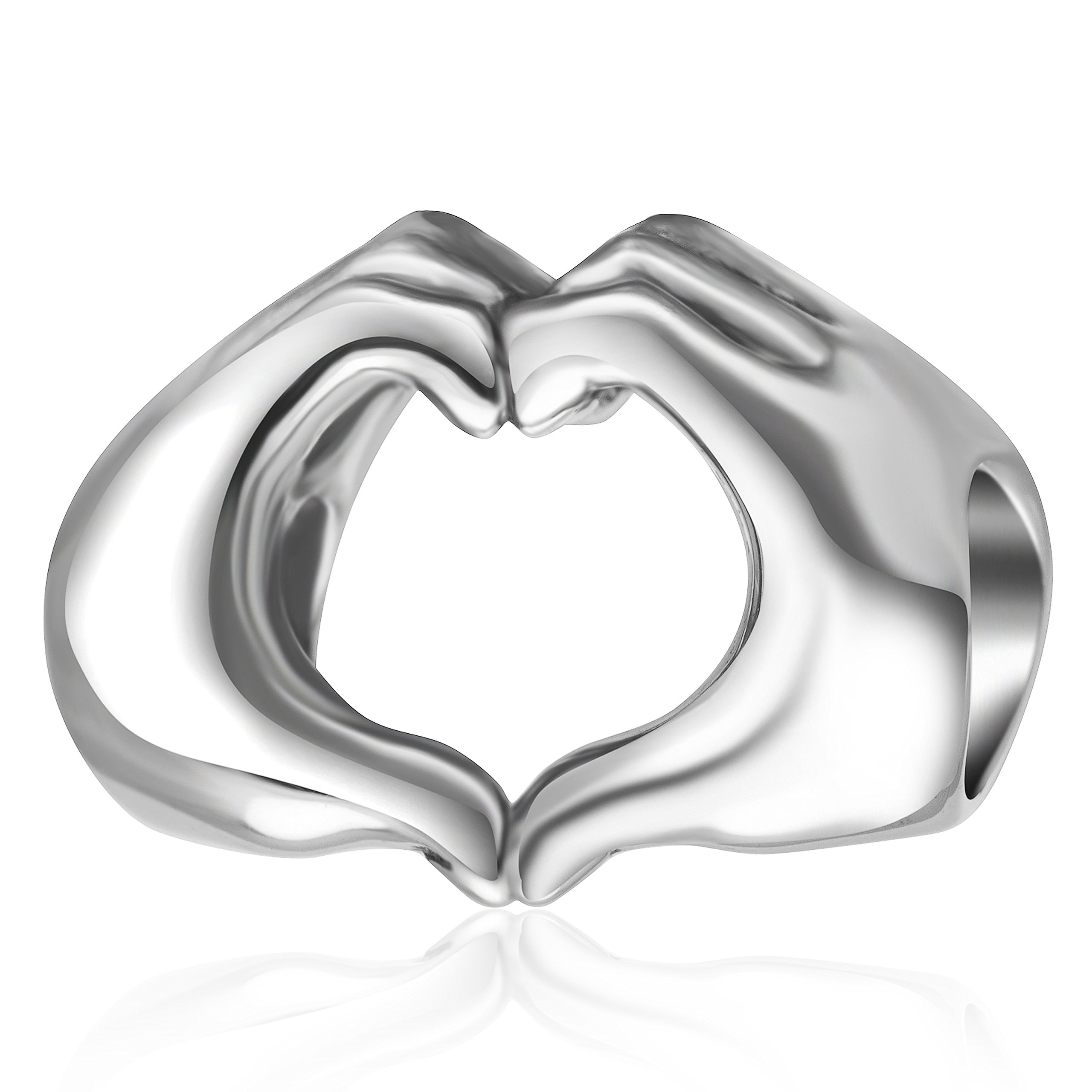 SOUKISS 925 Sterling Silver Love Heart in Your Hands Charm for Charms Bracelets, Xmas Mother's Day Gifts Idea