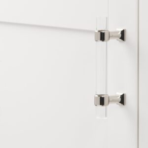 Hickory Hardware 1 Pack Solid Core Kitchen Cabinet Pulls, Luxury Cabinet Handles, Hardware for Doors & Dresser Drawers, 3 Inch Hole Center, Crysacrylic with Polished Nickel, Crystal Palace Collection