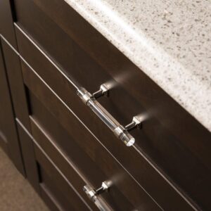 Hickory Hardware 1 Pack Solid Core Kitchen Cabinet Pulls, Luxury Cabinet Handles, Hardware for Doors & Dresser Drawers, 3 Inch Hole Center, Crysacrylic with Polished Nickel, Crystal Palace Collection