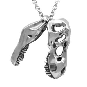 controse dinosaur necklace - t-rex skull pendant (316l stainless steel)