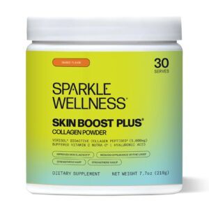 sparkle skin boost plus verisol collagen peptides protein powder vitamin c orange plus supplement drink, 8.1 oz