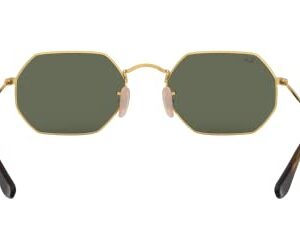 Ray-Ban RB3556N Octagonal Flat Lens Sunglasses, Gold/G-15 Green, 53 mm