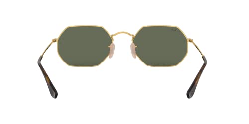 Ray-Ban RB3556N Octagonal Flat Lens Sunglasses, Gold/G-15 Green, 53 mm