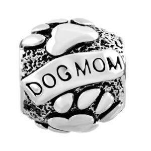 CharmSStory Paws Love Animal Dog Mom Charms Beads for Bracelets (Dog Mom)