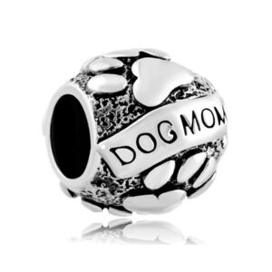 CharmSStory Paws Love Animal Dog Mom Charms Beads for Bracelets (Dog Mom)