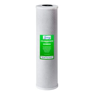 ispring fc25b whole house water filter replacement cartridge, cto carbon block, 20” x 4.5”