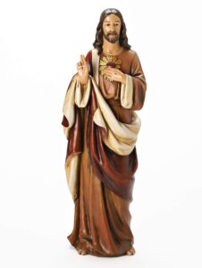 joseph's studio by roman - sacred heart of jesus figure, for 18" scale renaissance collection, 18" h, resin and stone, religious gift, decoration, collection, durable, long lasting