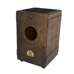 Echoslap Vintage Crate Cajon -Vintage Dark, Hand Crafted, Siam Oak Body, Maple Front Plus Gig Bag