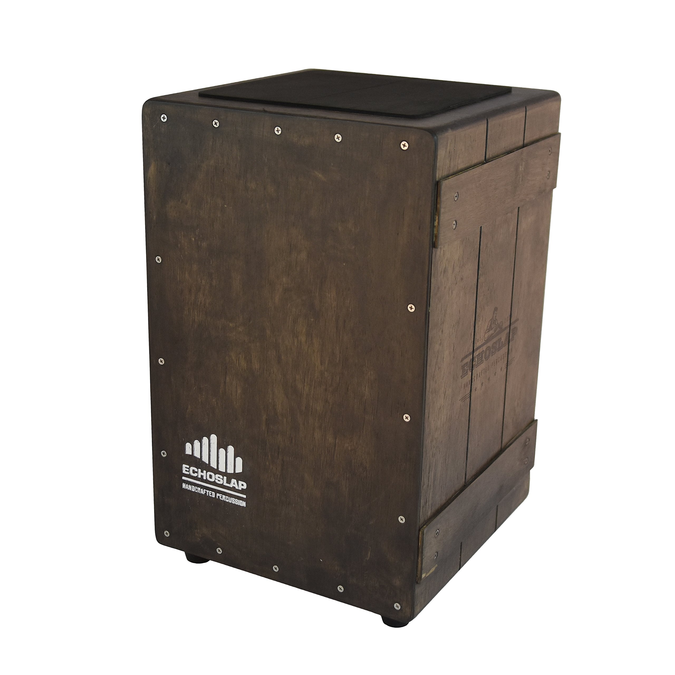 Echoslap Vintage Crate Cajon -Vintage Dark, Hand Crafted, Siam Oak Body, Maple Front Plus Gig Bag