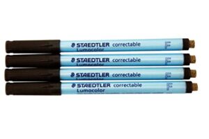 lumocolor correctable pen fine point black set of four