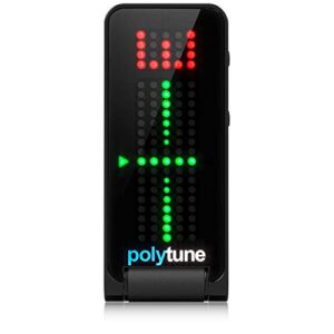 tc electronic polytune clip clip-on tuner with polyphonic, strobe and chromatic modes and 108 led matrix display for ultimate tuning performance