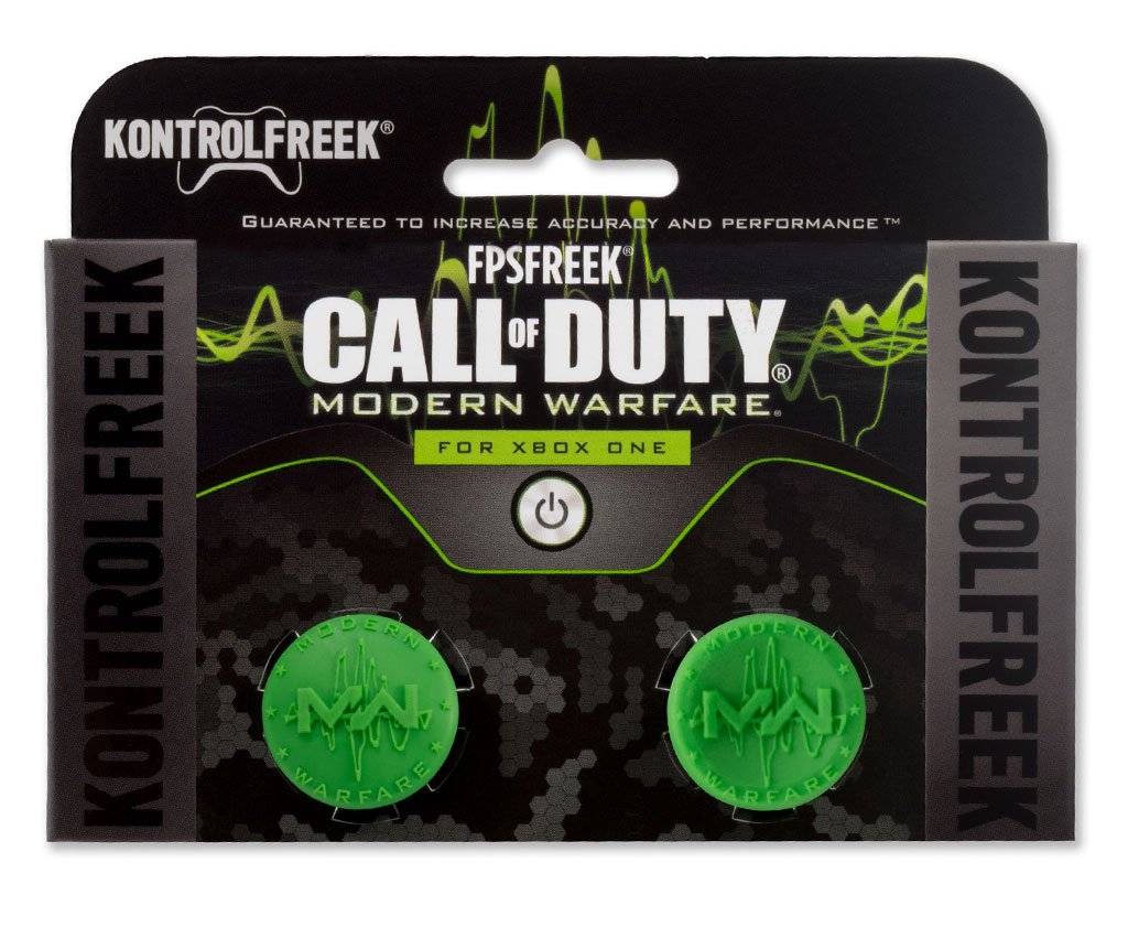 KontrolFreek FPS Freek Call of Duty Modern Warfare for Xbox One Controller | Performance Thumbsticks | 1 Low-Rise Convex, 1 High-Rise Concave | Green