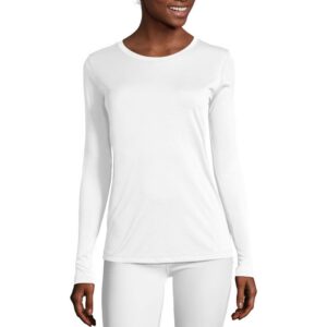 hanes womens sport cool dri performance long sleeve t-shirt, white, xx-large us